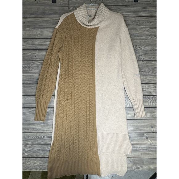 Eudon Choi Collective Two Tone Sweater Dress 100% Wool Sz Large Retail $350 READ - Picture 1 of 13